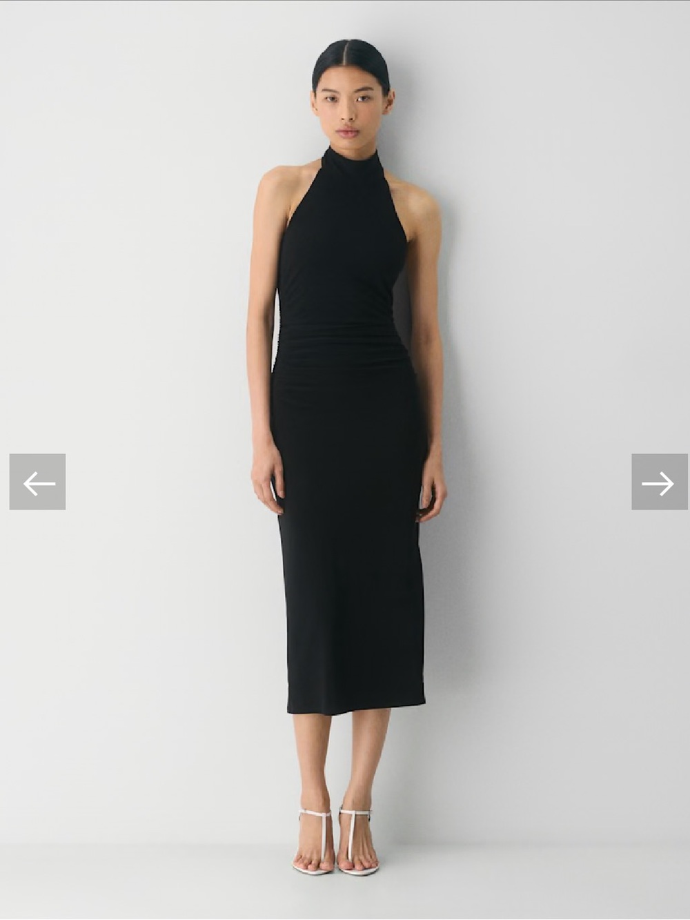 WILFRED Black Halter Midi Dress